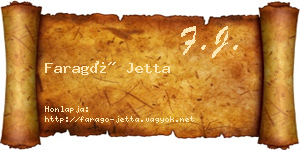 Faragó Jetta névjegykártya